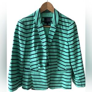 The Limited. Size small blazer. Single button closure. Green and blue.